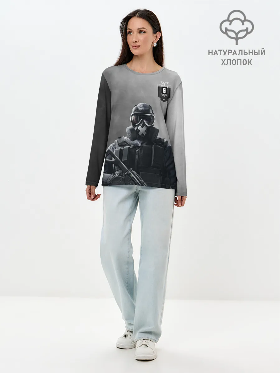 Лонгслив женский. Хлопок / rainbow six siege