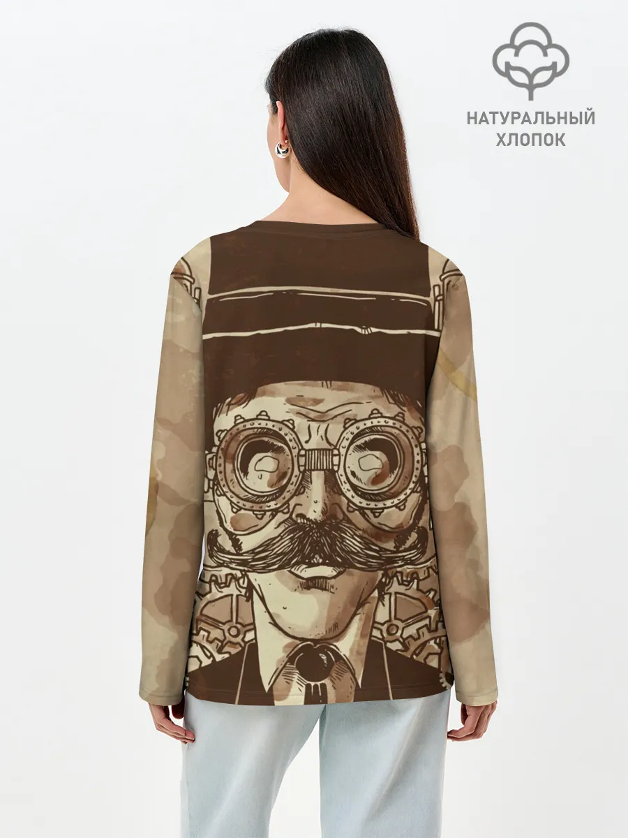 Лонгслив женский. Хлопок / Стимпанк