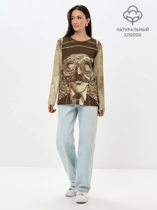 Лонгслив женский. Хлопок / Стимпанк