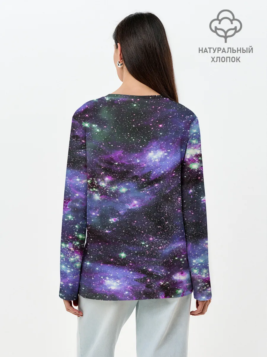 Лонгслив женский. Хлопок / Sky nebula