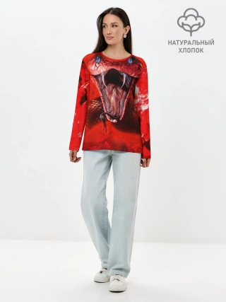 Лонгслив женский. Хлопок / Red Snake