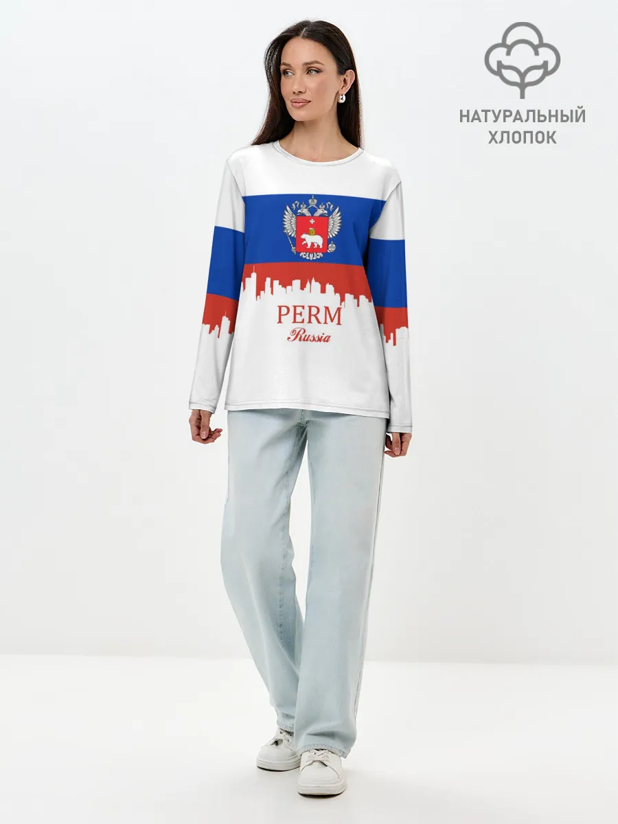 Лонгслив женский. Хлопок / Perm