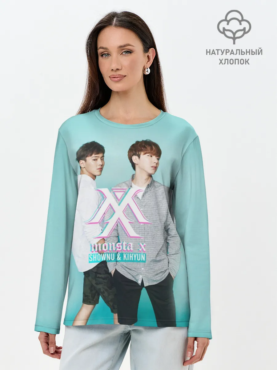 Лонгслив женский. Хлопок / Shownu&Kihyun