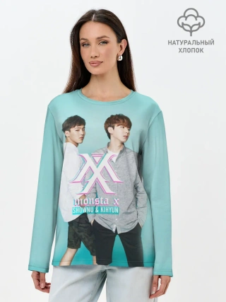 Лонгслив женский. Хлопок / Shownu&Kihyun