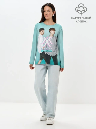 Лонгслив женский. Хлопок / Shownu&Kihyun