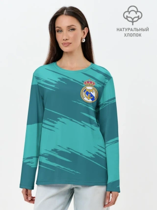 Лонгслив женский. Хлопок / Real Madrid