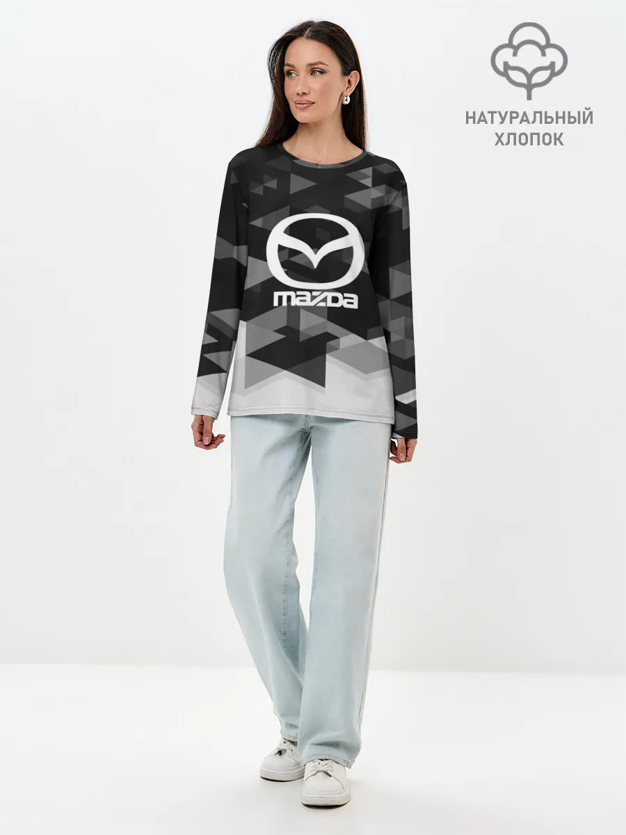 Лонгслив женский. Хлопок / Mazda sport geometry