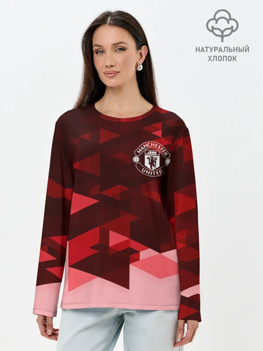 Лонгслив женский. Хлопок / Манчестер Юнайтед