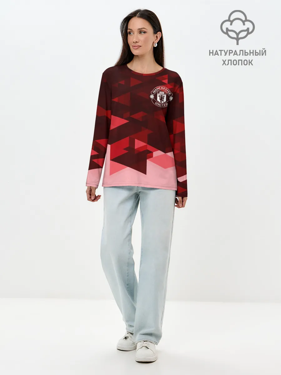 Лонгслив женский. Хлопок / Манчестер Юнайтед