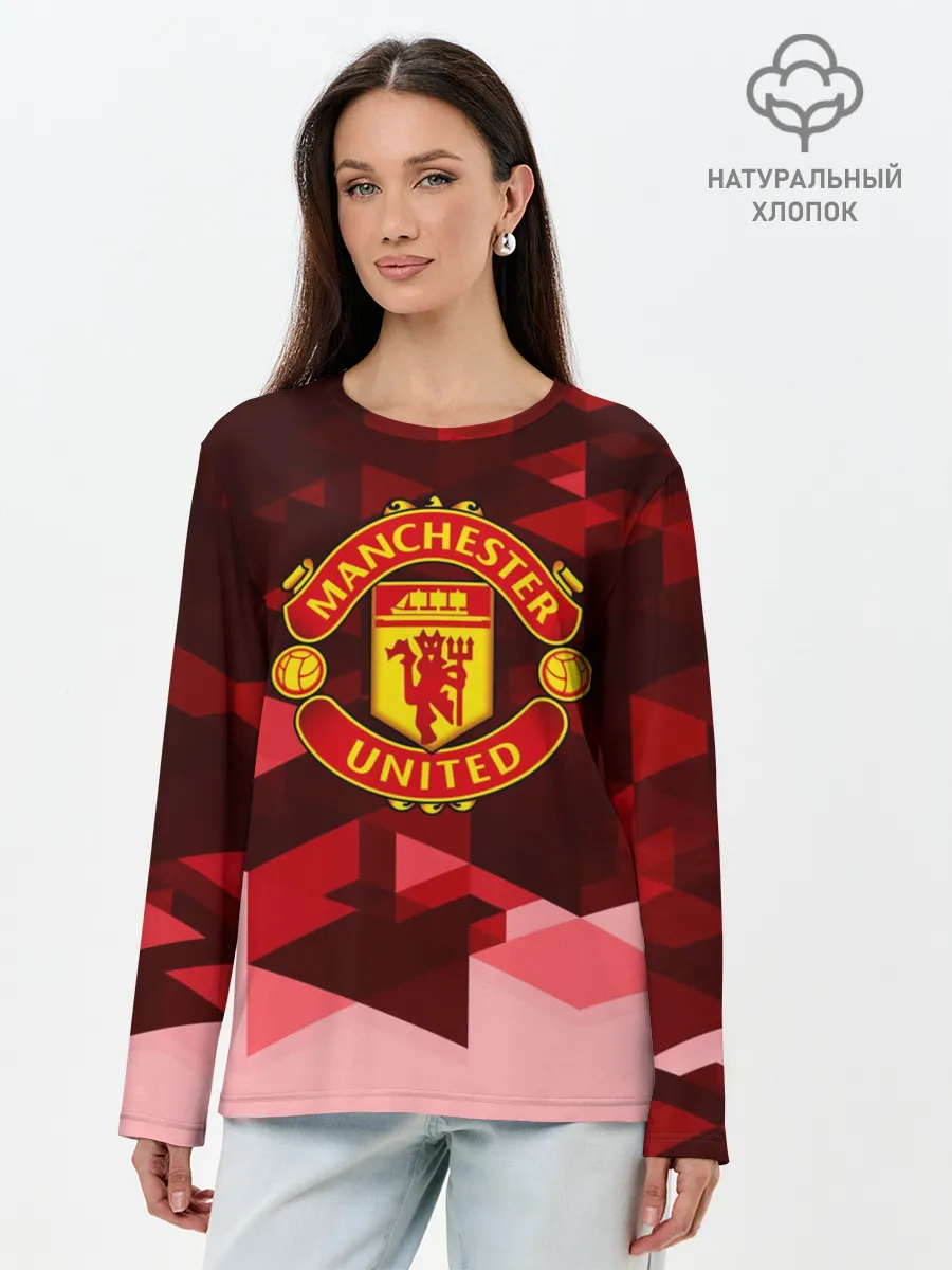 Лонгслив женский. Хлопок / Manchester United Abstract