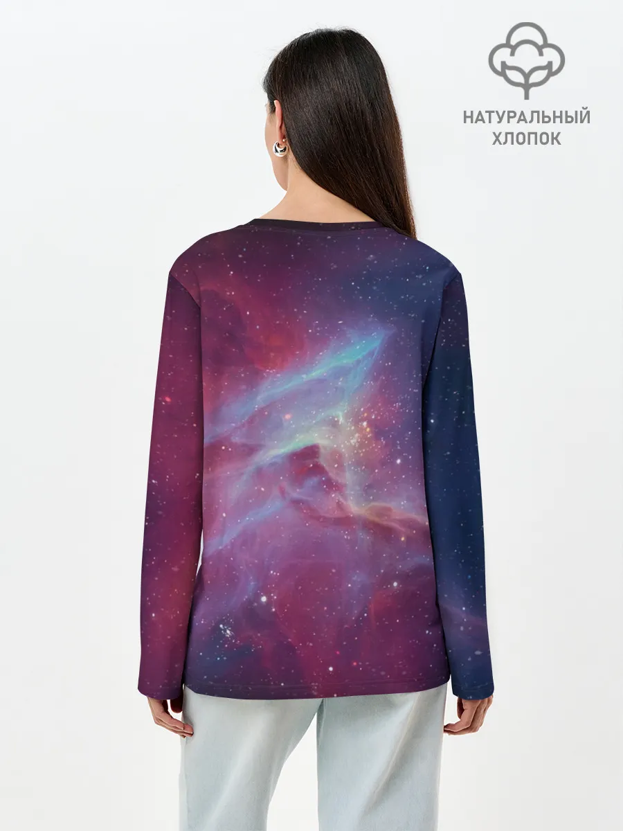 Лонгслив женский. Хлопок / Космос