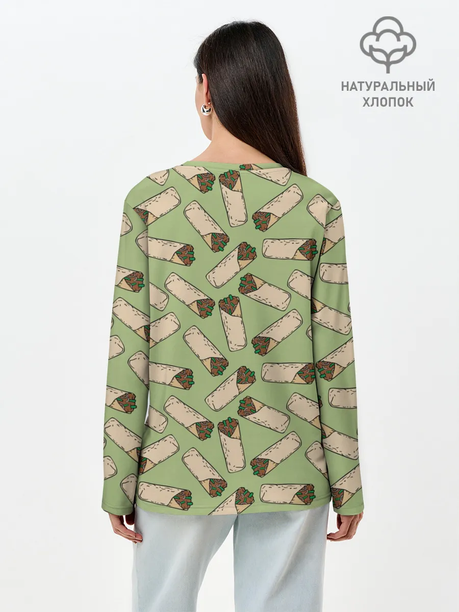 Лонгслив женский. Хлопок / Шаверма