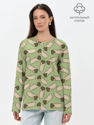 Лонгслив женский. Хлопок / Шаверма