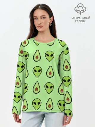Лонгслив женский. Хлопок / Green