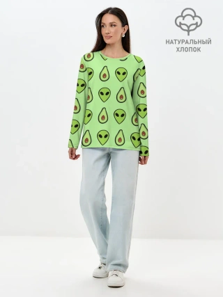 Лонгслив женский. Хлопок / Green