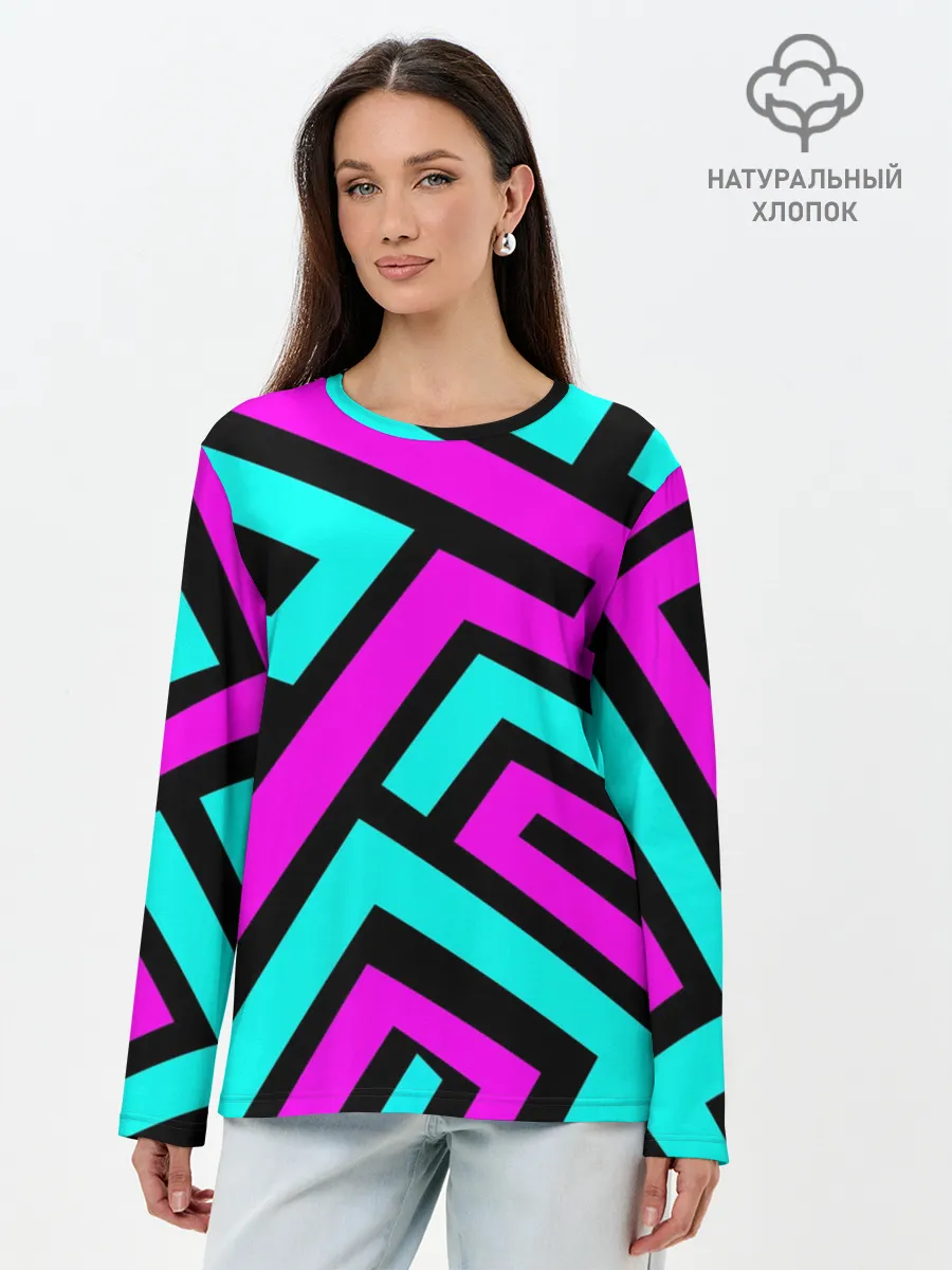 Лонгслив женский. Хлопок / Abstract Background 4