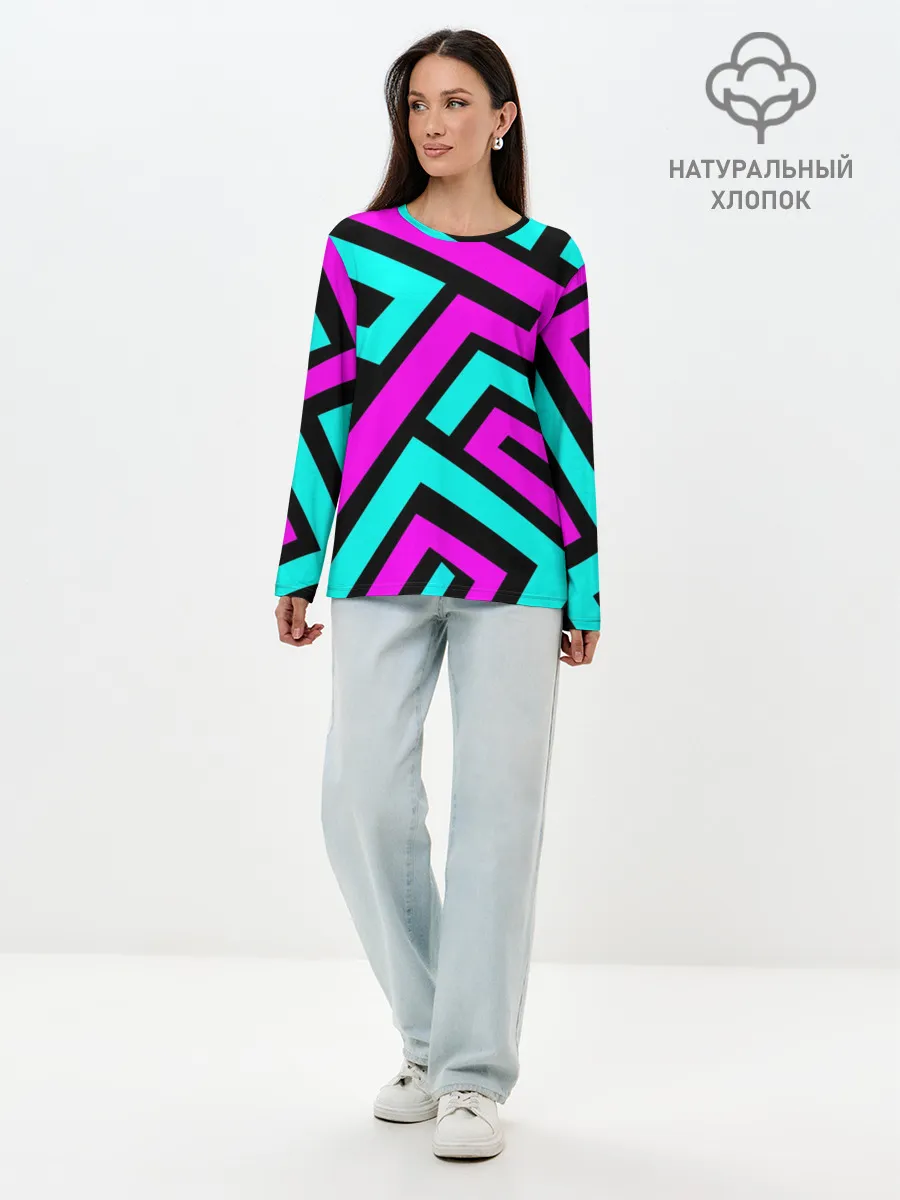 Лонгслив женский. Хлопок / Abstract Background 4