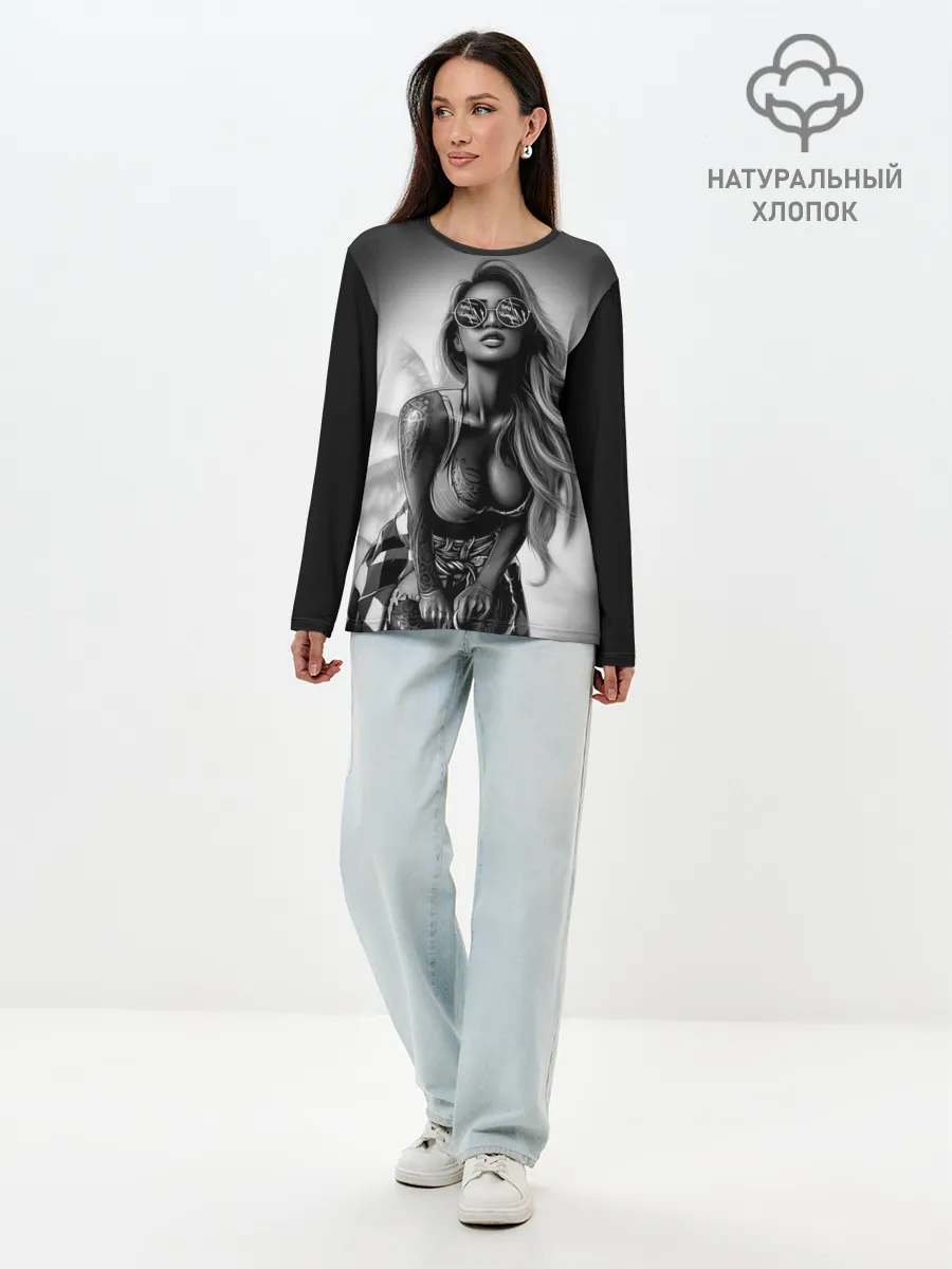 Лонгслив женский. Хлопок / Trap girl