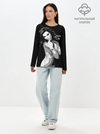 Лонгслив женский. Хлопок / Trap girl