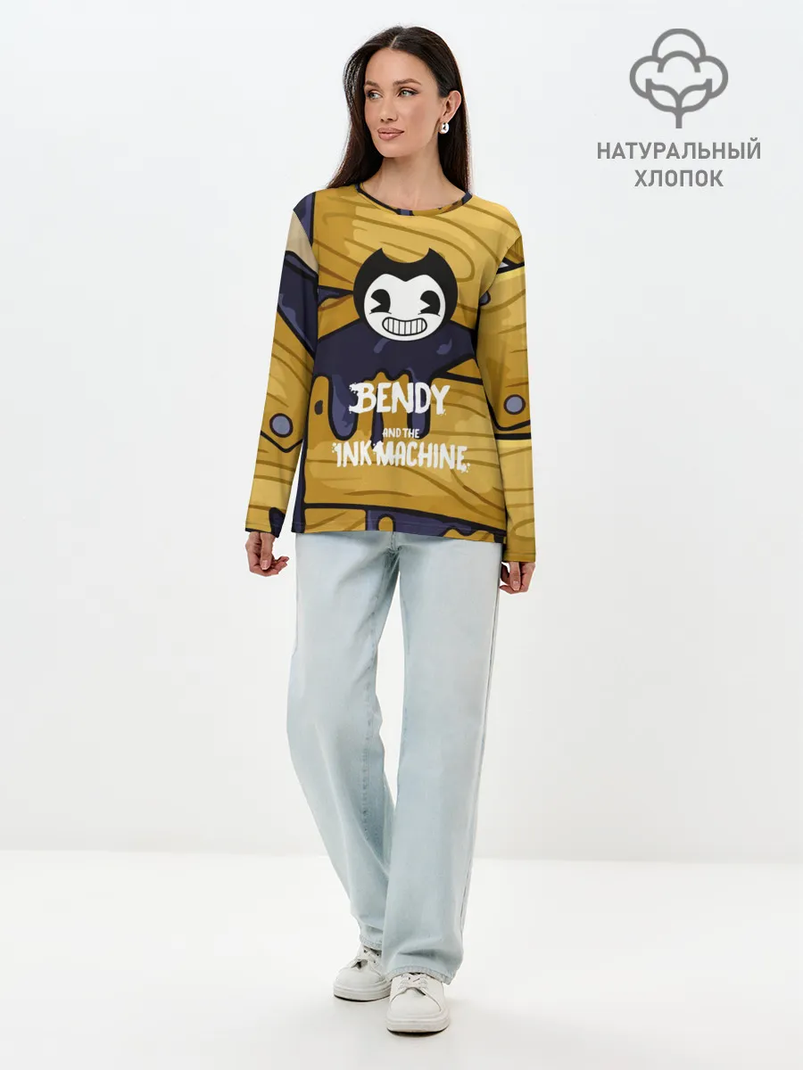 Лонгслив женский. Хлопок / Bendy and the Ink Machine