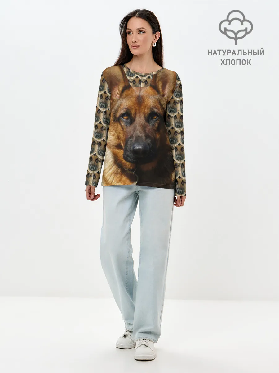 Лонгслив женский. Хлопок / Овчарка