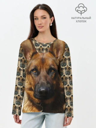 Лонгслив женский. Хлопок / Овчарка
