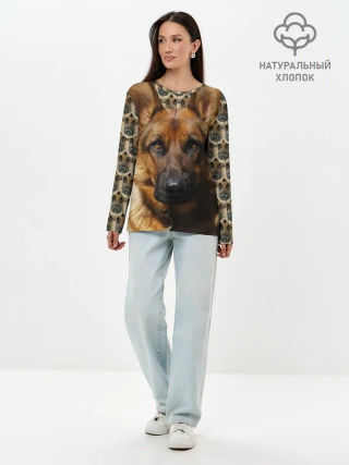 Лонгслив женский. Хлопок / Овчарка