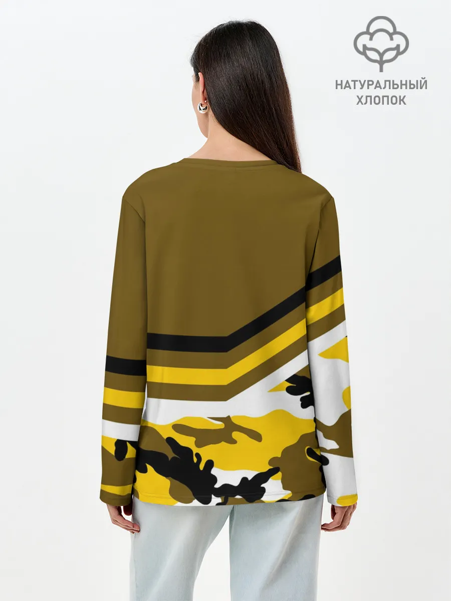 Лонгслив женский. Хлопок / Камуфляж Российская Империя