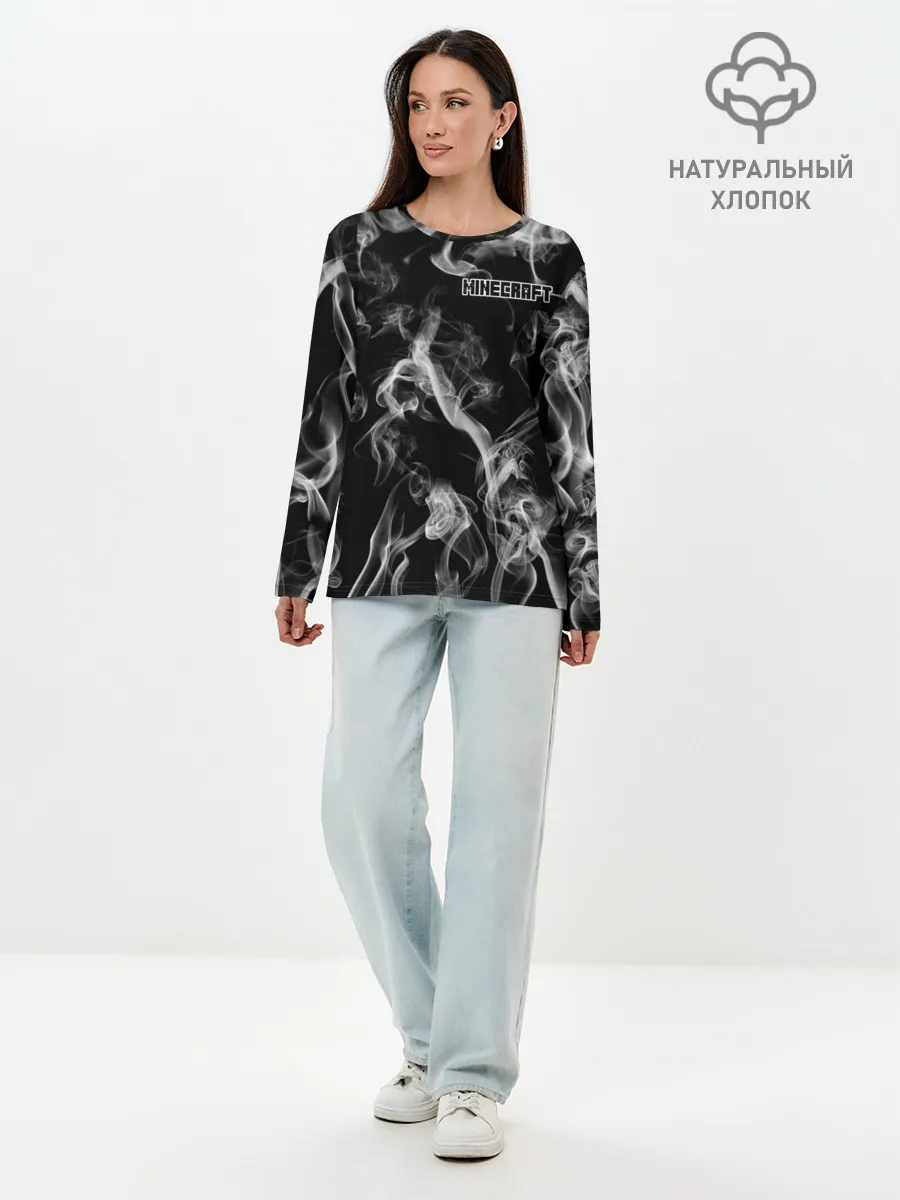 Лонгслив женский. Хлопок / Minecraft