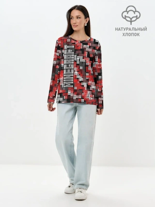 Лонгслив женский. Хлопок / Майнкрафт