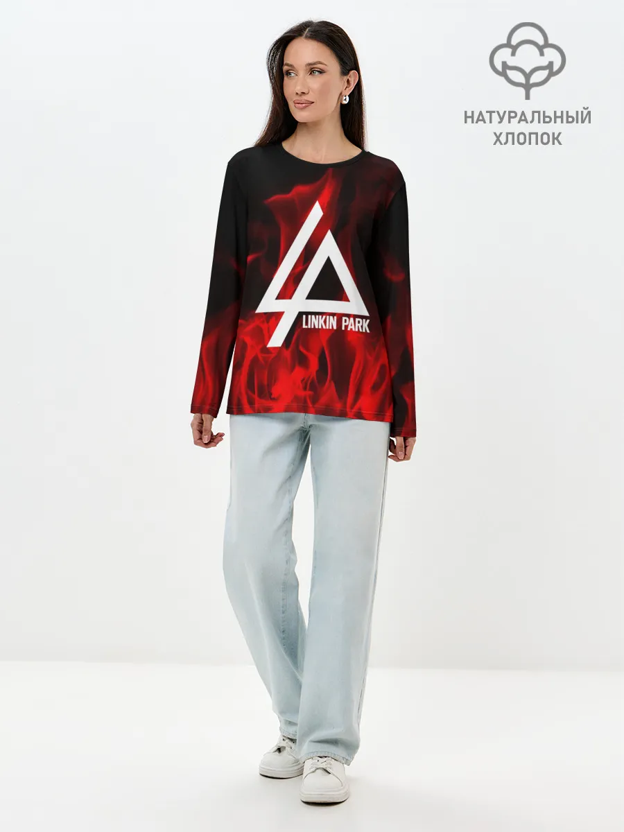 Лонгслив женский. Хлопок / Linkin park