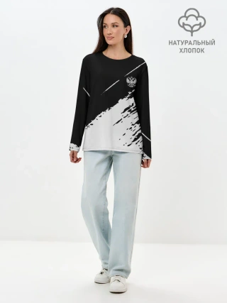 Лонгслив женский. Хлопок / Russia sport