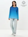 Лонгслив женский. Хлопок / Синие полосы