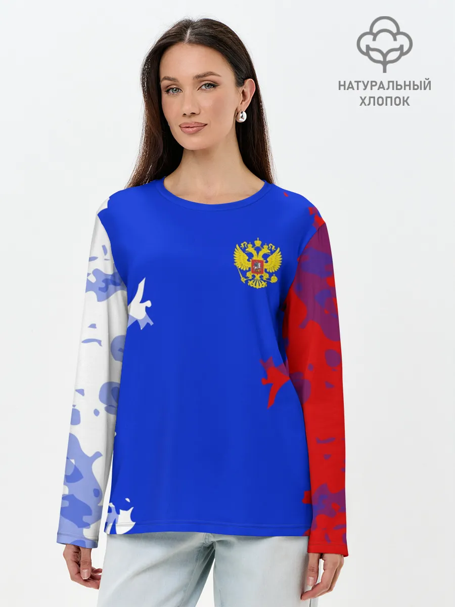 Лонгслив женский. Хлопок / RUSSIA SPORT