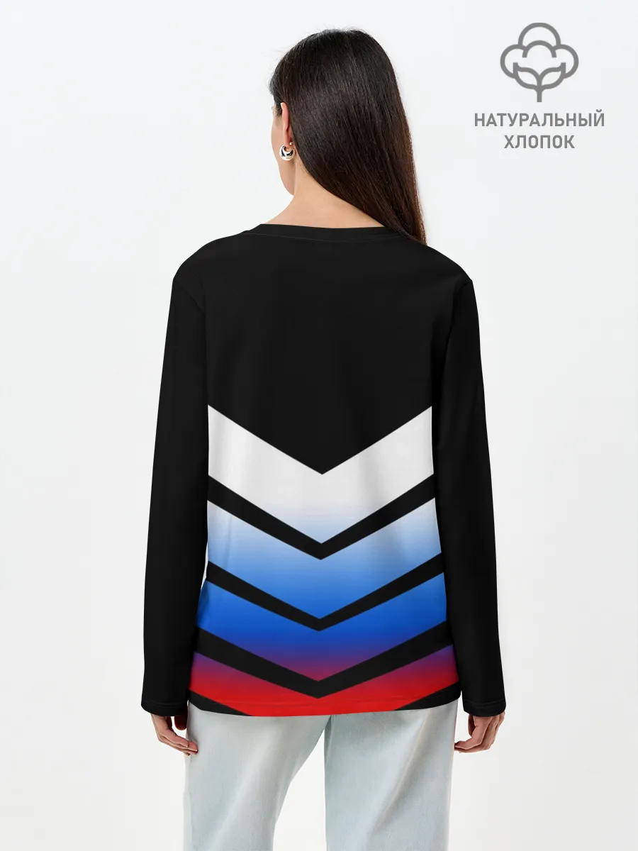 Лонгслив женский. Хлопок / RUSSIA SPORT | РОССИЯ СПОРТ