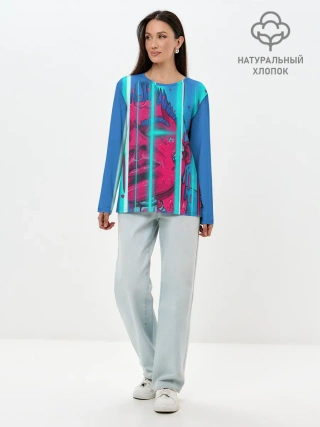 Лонгслив женский. Хлопок / Сайонара бой