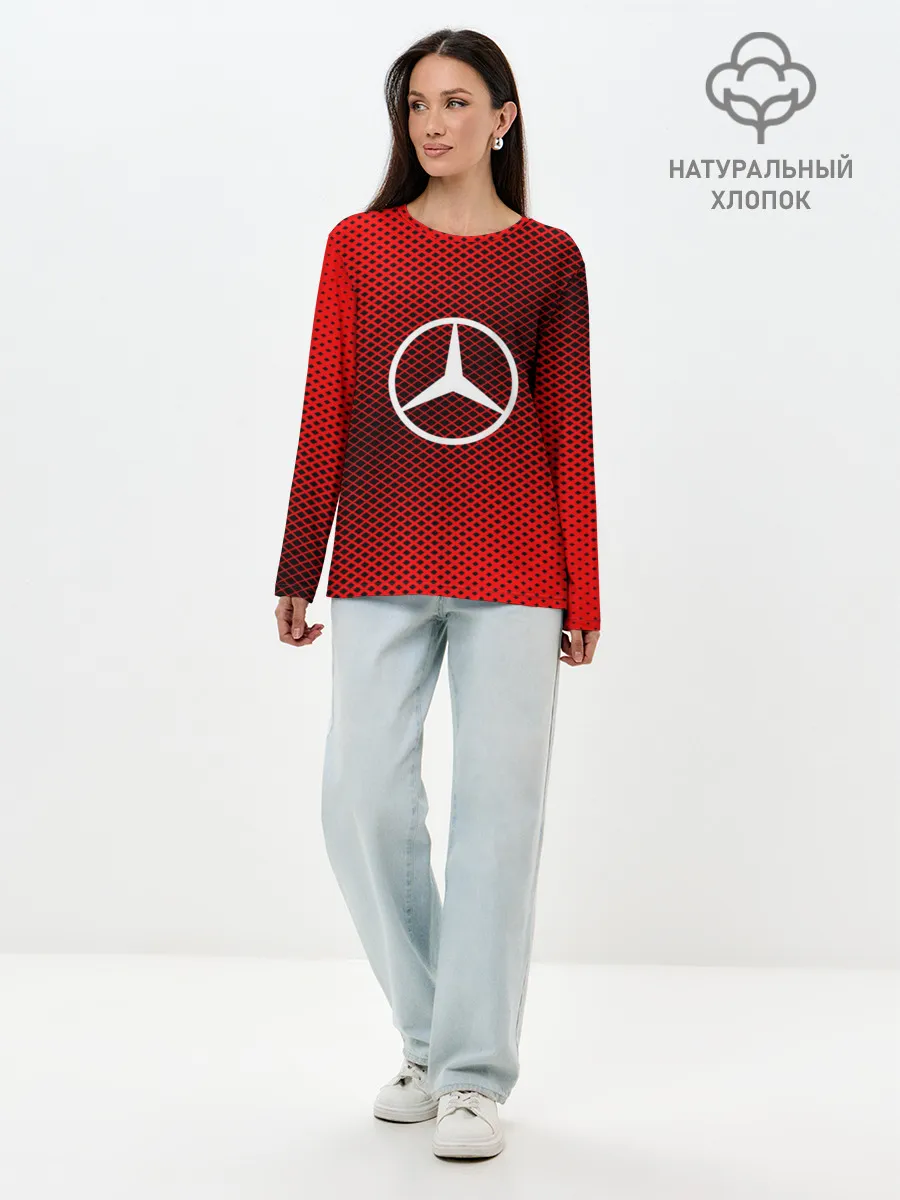 Лонгслив женский. Хлопок / MERCEDES SPORT