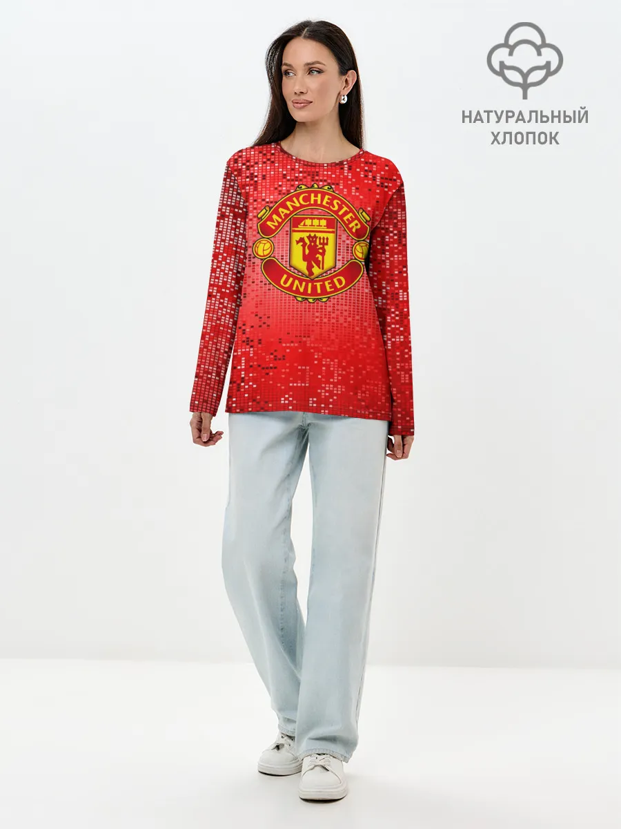 Лонгслив женский. Хлопок / ФК Манчестер Юнайтед
