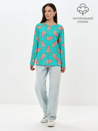 Лонгслив женский. Хлопок / Ice cream Watermelon