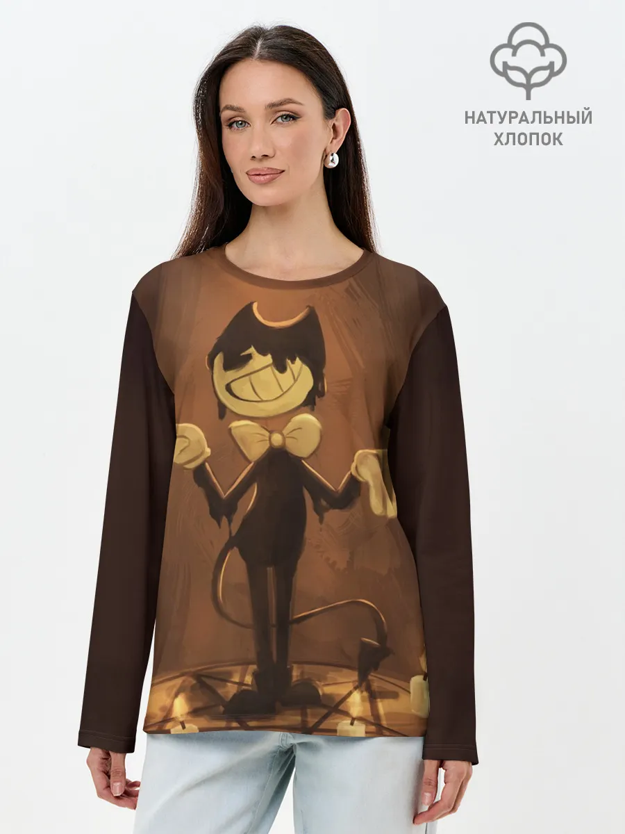 Лонгслив женский. Хлопок / Bendy and the ink machine