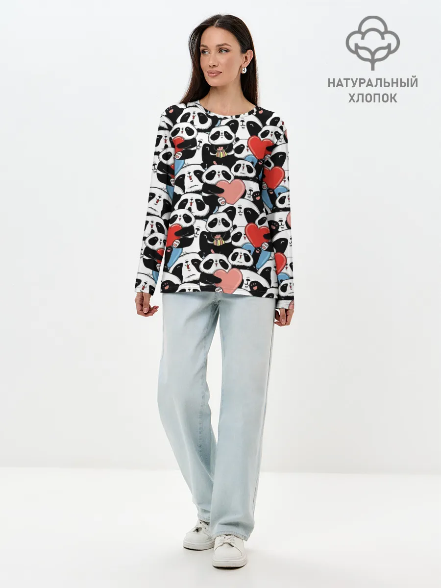 Лонгслив женский. Хлопок / Funny Panda