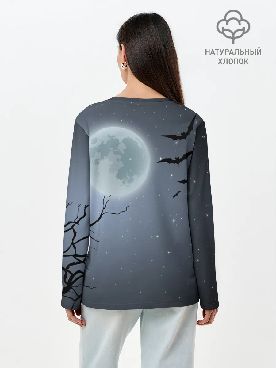 Лонгслив женский. Хлопок / Котик-готик
