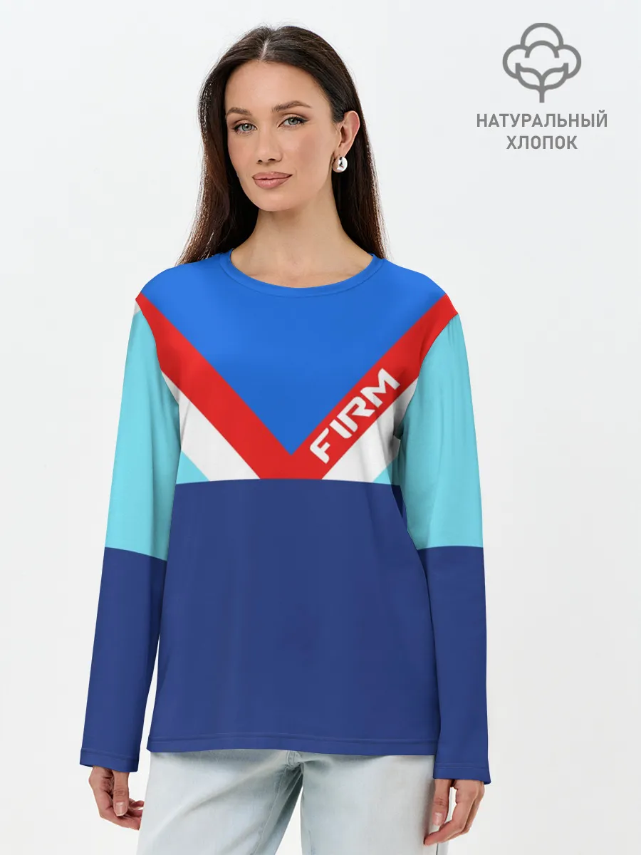 Лонгслив женский. Хлопок / Стиль 90 х