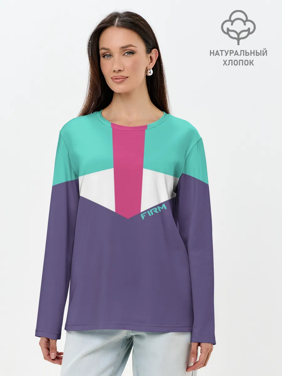 Лонгслив женский. Хлопок / Стиль 90 х