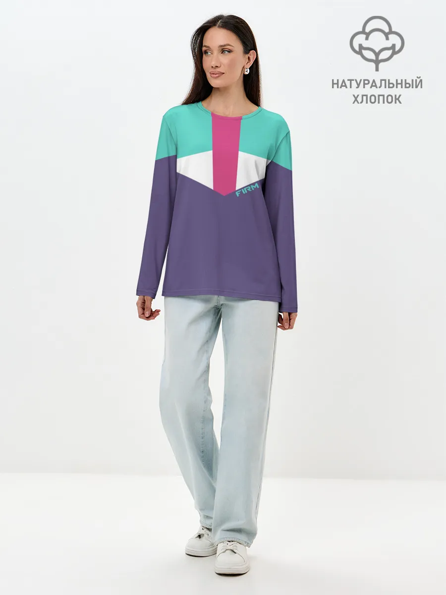 Лонгслив женский. Хлопок / Стиль 90 х