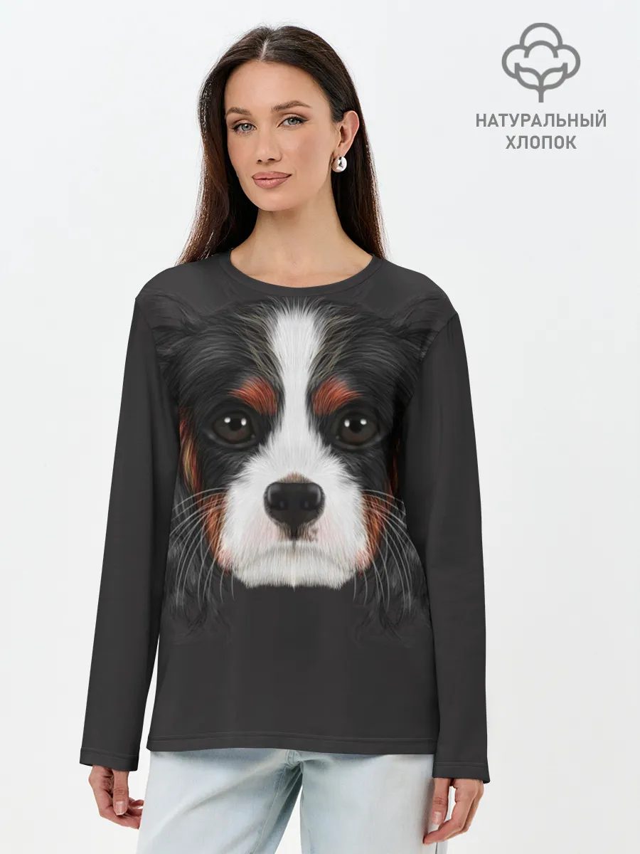 Лонгслив женский. Хлопок / Cavalier King Charles
