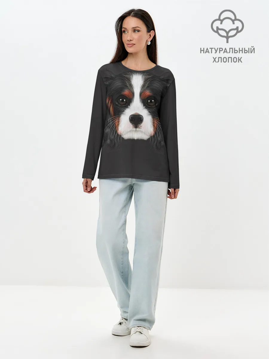 Лонгслив женский. Хлопок / Cavalier King Charles