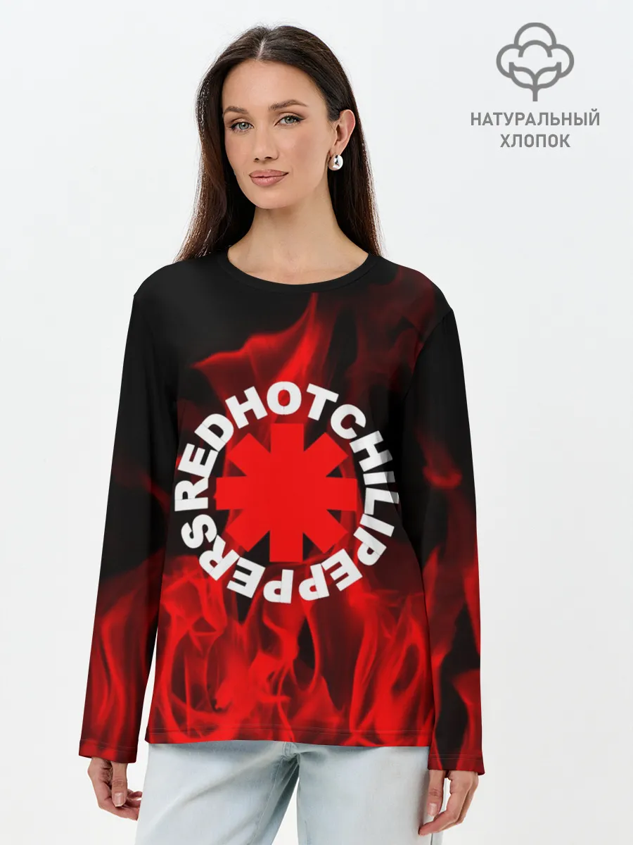 Лонгслив женский. Хлопок / Red Hot Chili Peppers
