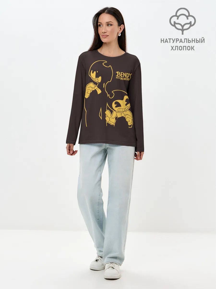 Лонгслив женский. Хлопок / Bendy and the ink machine