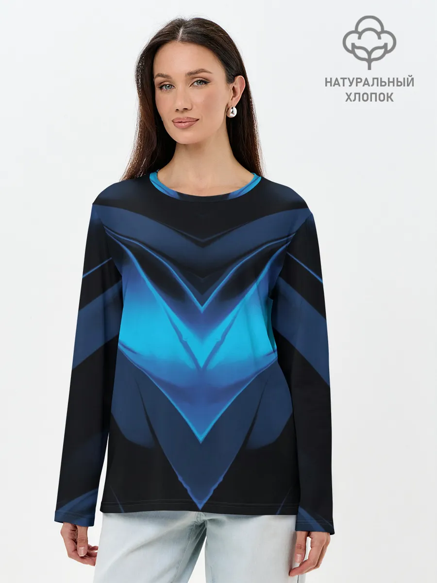 Лонгслив женский. Хлопок / Абстракция